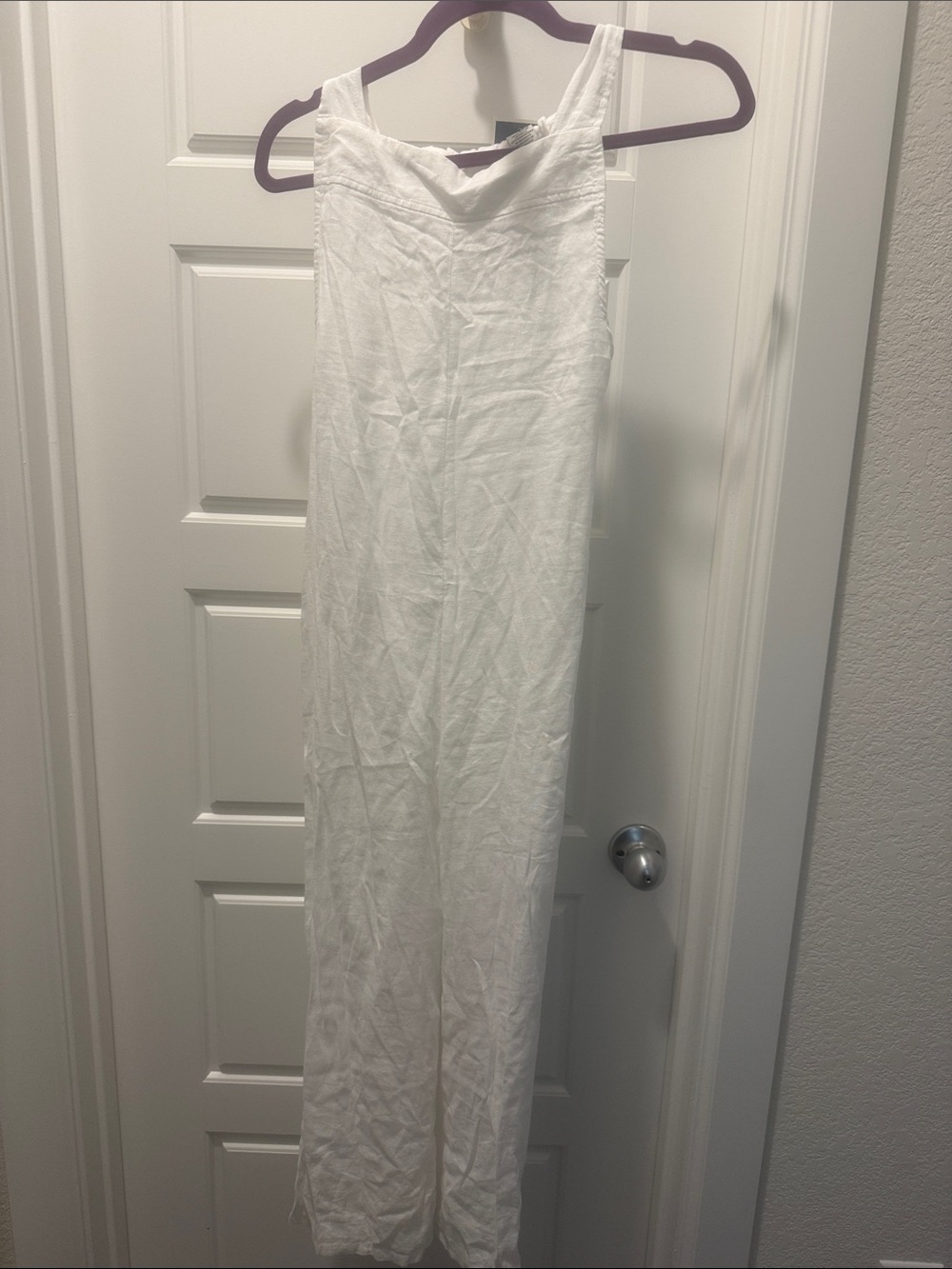Haute Hippie White Sleeveless Linen Jumpsuit/Cover-Up